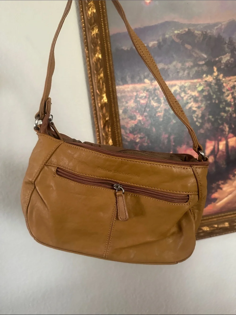 Stone Mountain Accessories Cognac Leather Shoulder Bag